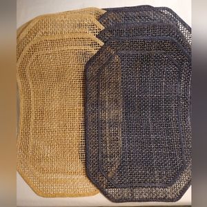 JUTE PLACEMAT 7 PIECE BUNDLE (NEUTRAL & NAVY)